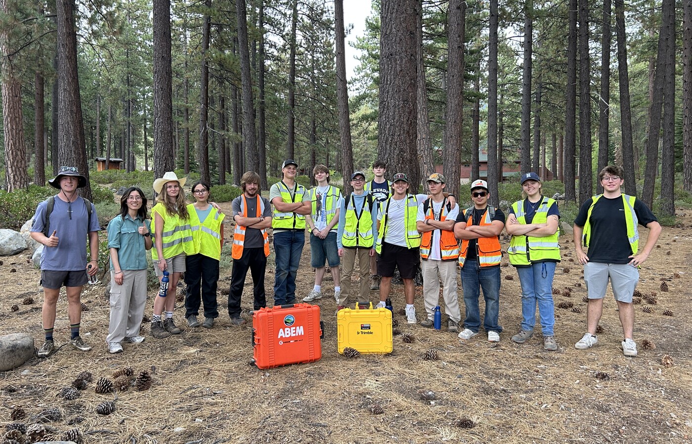Students and collaborators during a CTEMPs field activity involving near-surface geophysical instrumentation