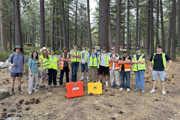 Students and collaborators during a CTEMPs field activity involving near-surface geophysical instrumentation